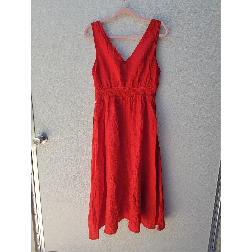 Cynthia Rowley Red V-Neck Midi Dress Women US 6. - Picture 2 of 7